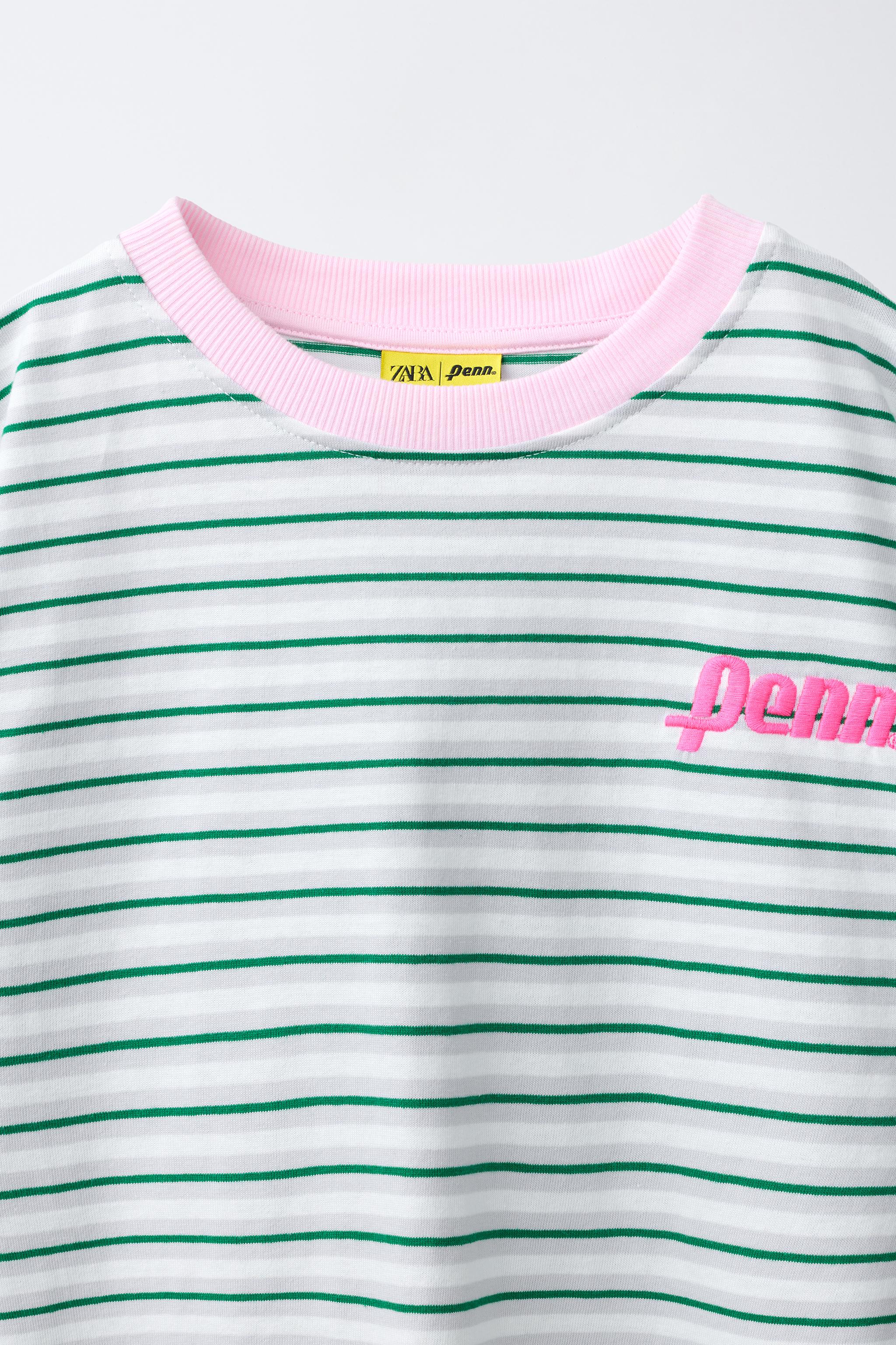 EMBROIDERED STRIPED T-SHIRT WITH PENN